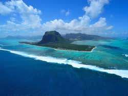 Le Morne Brabant vista do helicóptero